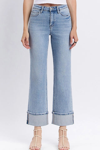 Flying Monkey Elan Cuffed Slim Wide Leg Jeans