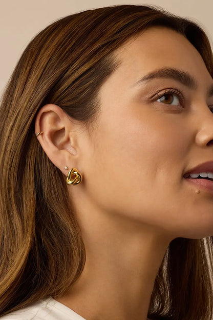 Gorjana Infinity Knot Stud Earrings Gold