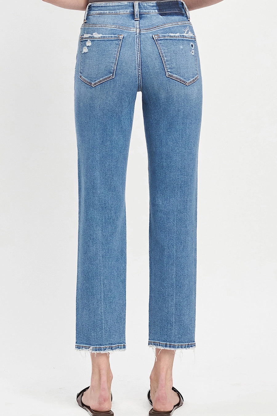 Lauren High Rise Slim Straight Leg Jeans