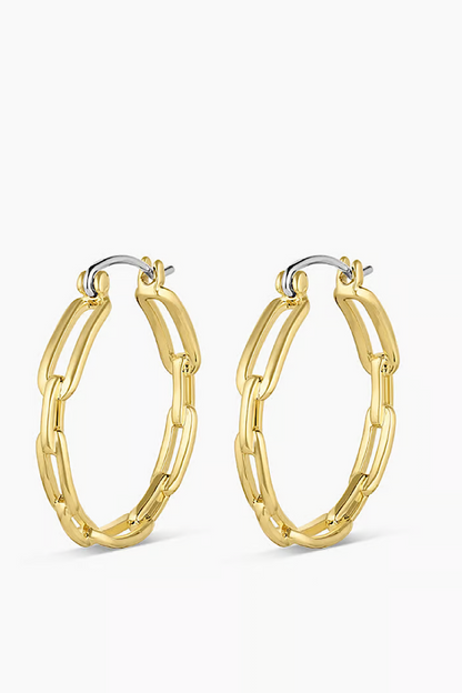 Gorjana Parker Link Hoop Earrings Gold