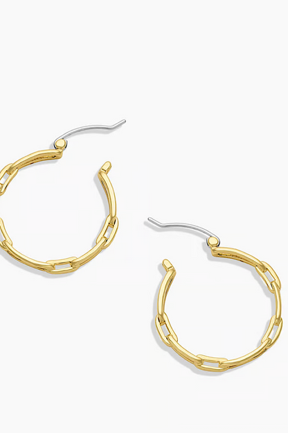 Gorjana Parker Link Hoop Earrings Gold