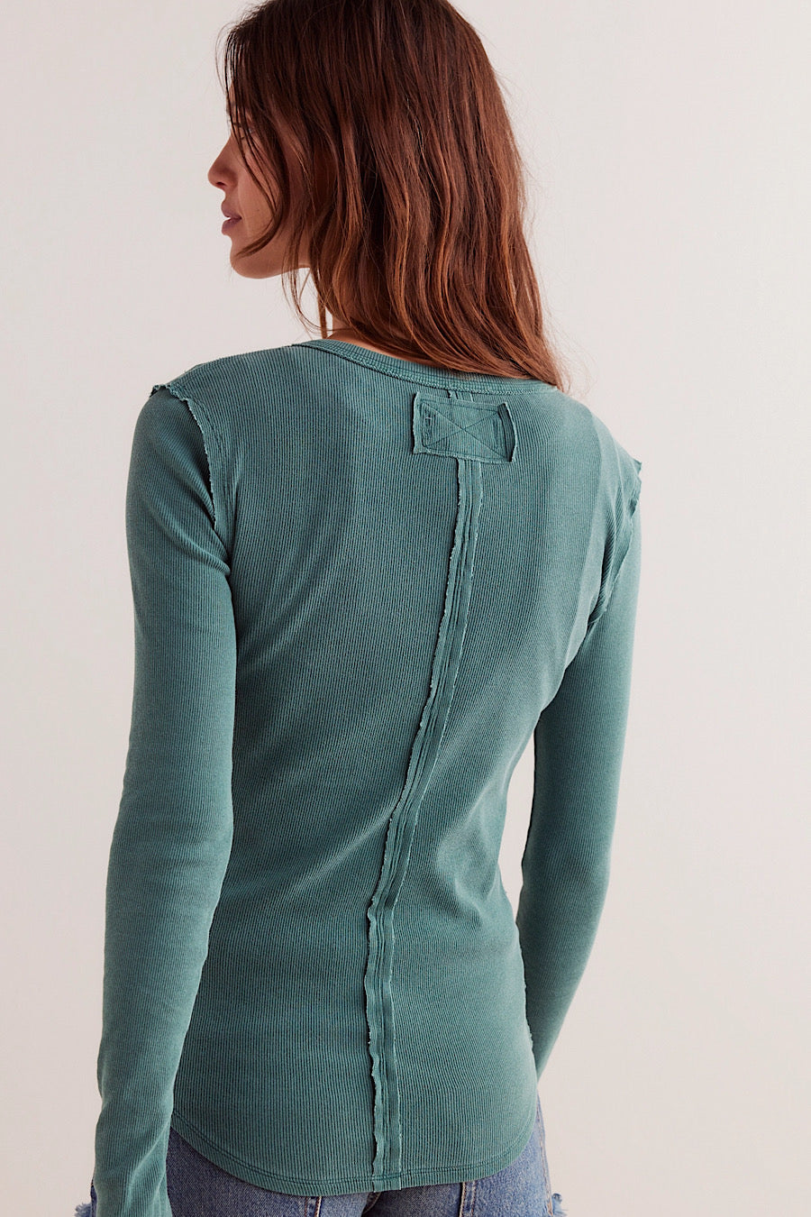 Free People Jamie Buttoned Henley Top Sage