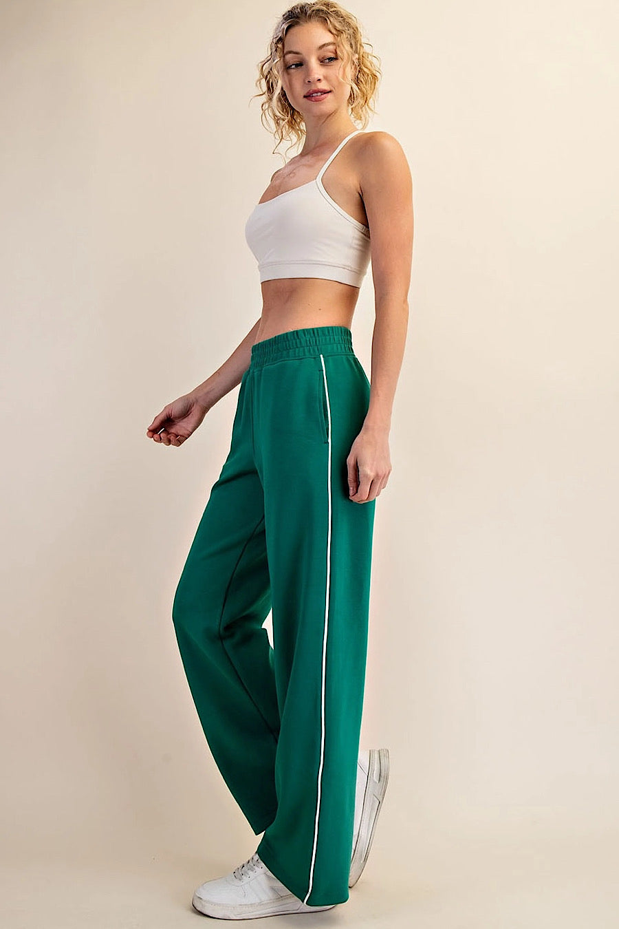 My Life Piping Modal Scuba Sweatpant Green