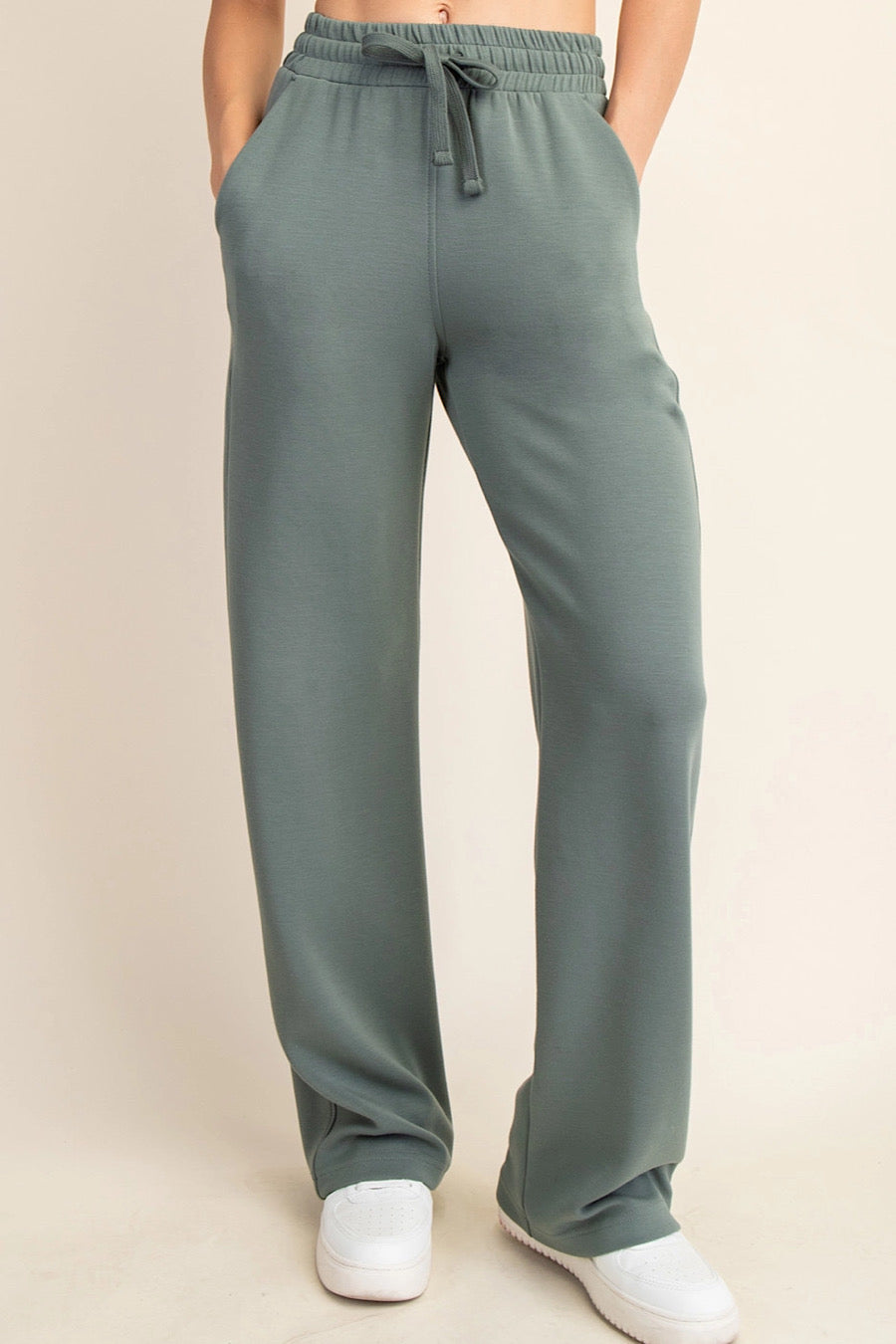 Sage Leaf Modal Scuba Straight Sweatpant