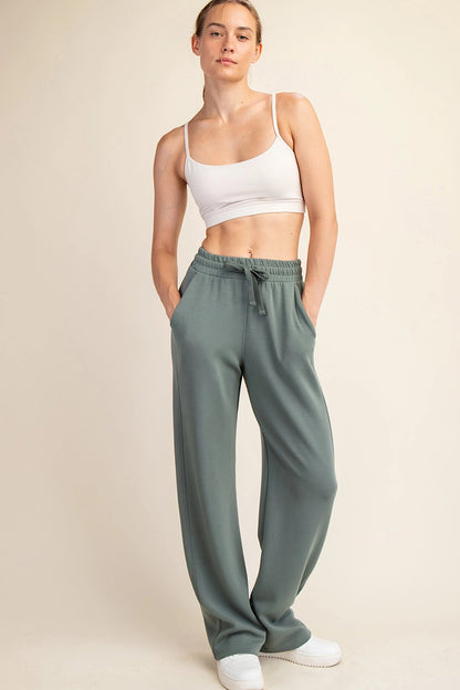 Sage Leaf Modal Scuba Straight Sweatpant