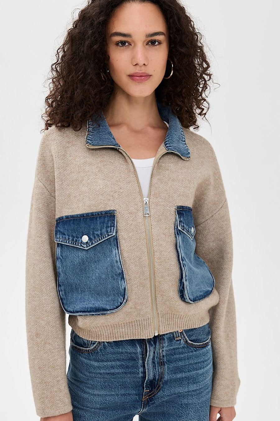 Blank NYC Glow Up Bomber Sweater Jacket