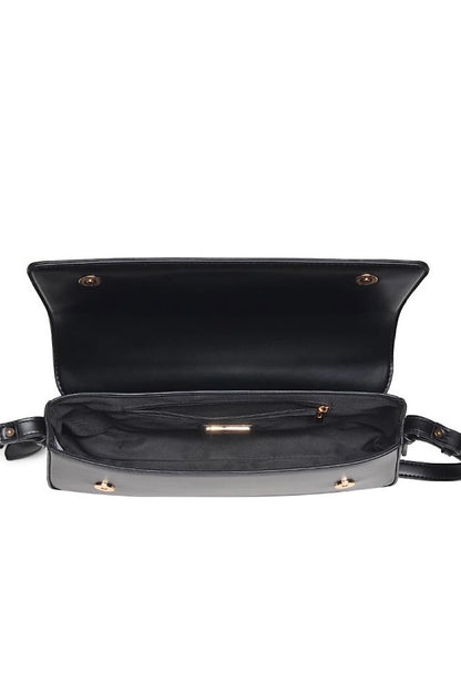 Sorella Shoulder Rectangle Bag Purse in Chocolate &amp; Black