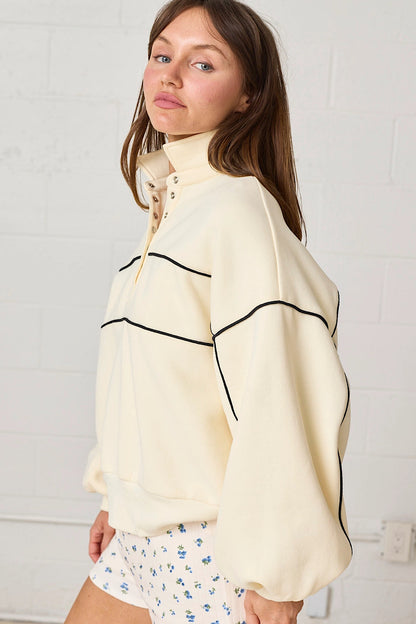 Straight &amp; Narrow Contrast Piping Sweatshirt