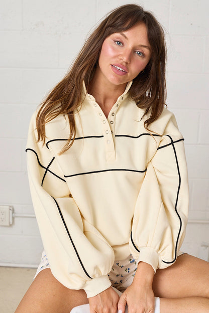 Straight &amp; Narrow Contrast Piping Sweatshirt