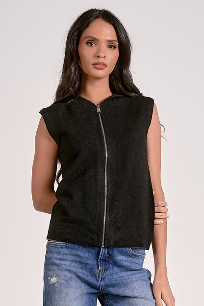 Clean Slate Sleeveless Hooded Vest jacket
