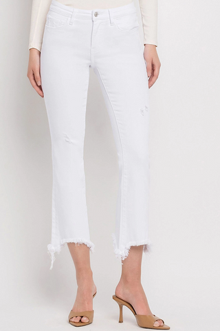Optic White Ankle Bootcut Jeans