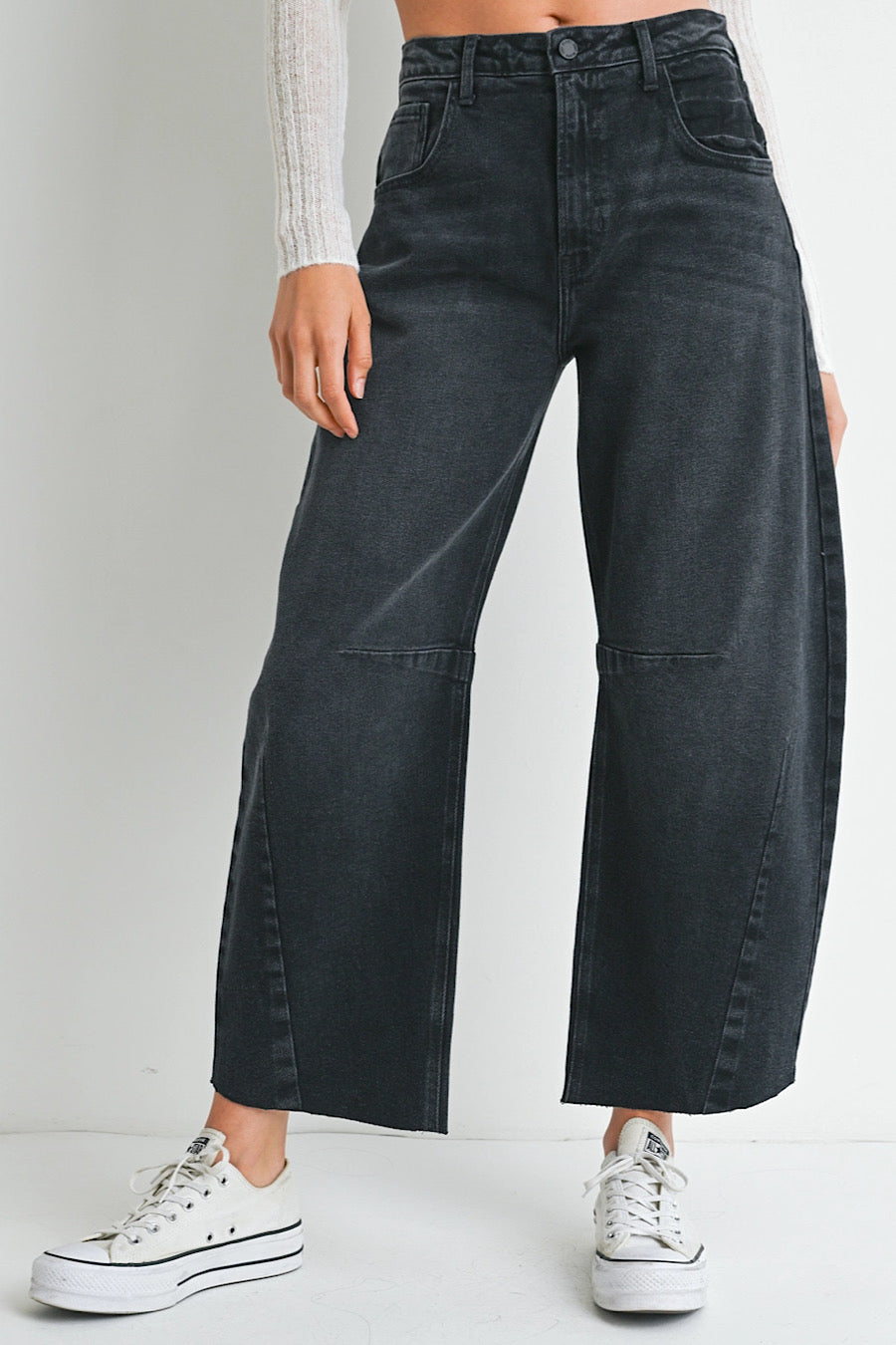 Over the Mountain Barrel Jeans Black