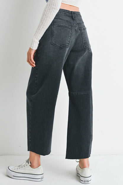 Over the Mountain Barrel Jeans Black