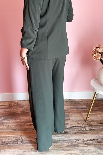 All in a Days Work Wide Leg Trouser Pant Olive