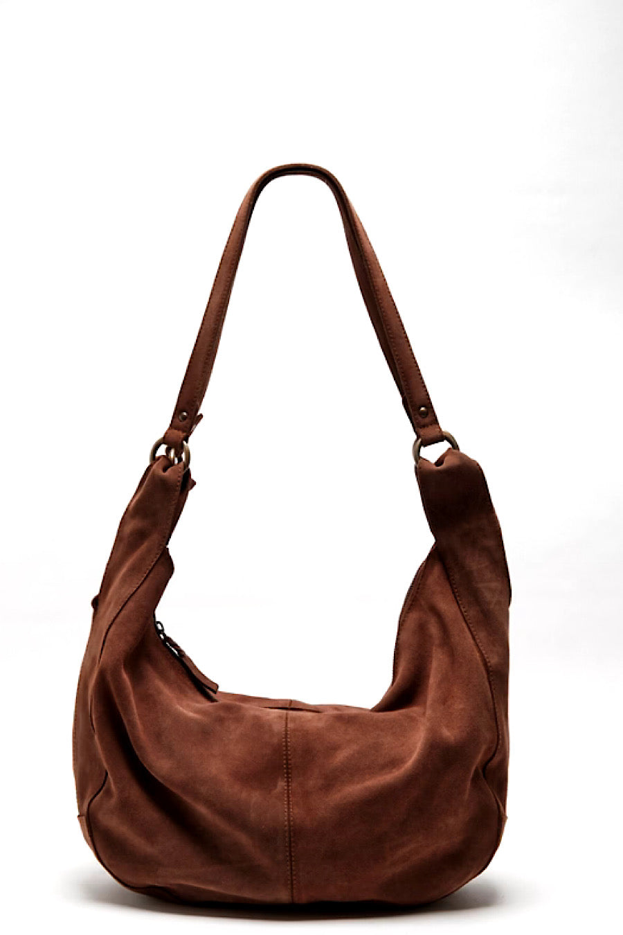 Free People Roma Suede Hobo Bag Rust