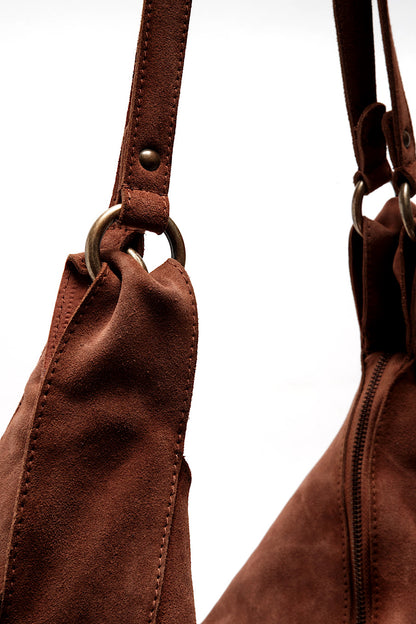 Free People Roma Suede Hobo Bag Rust
