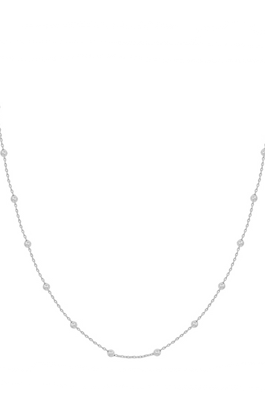 Dainty Beaded Necklace in Silver or Gold