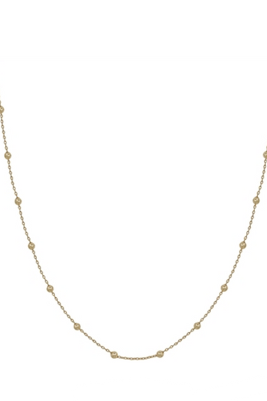 Dainty Beaded Necklace in Silver or Gold