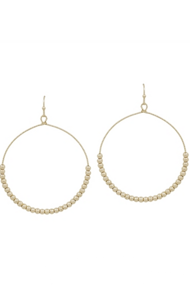 Beaded Circle Earrings Gold