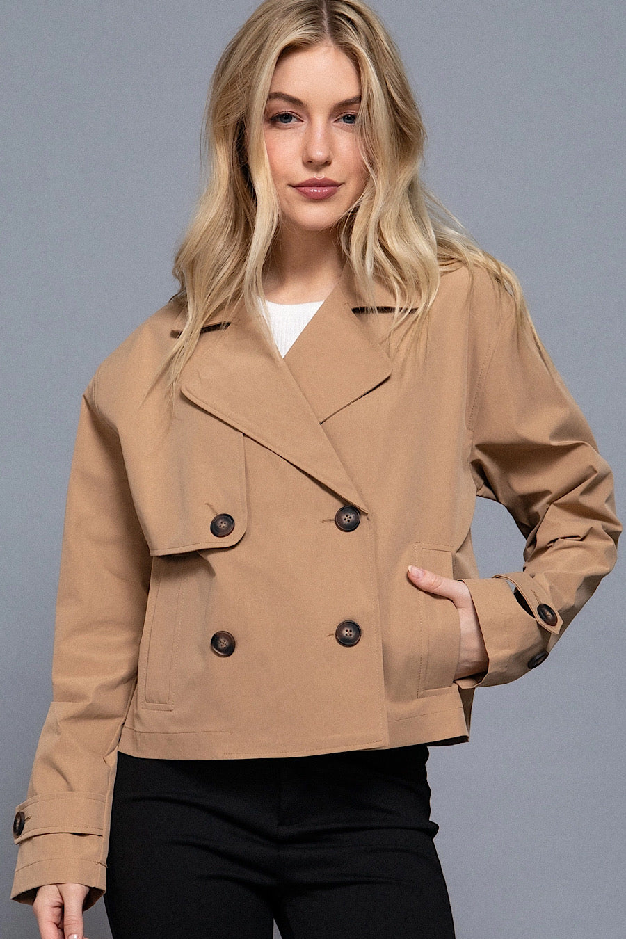 Caught in the Rain Short Trench Jacket