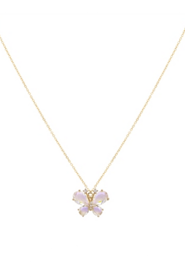 Crystal Butterfly Necklace Clear