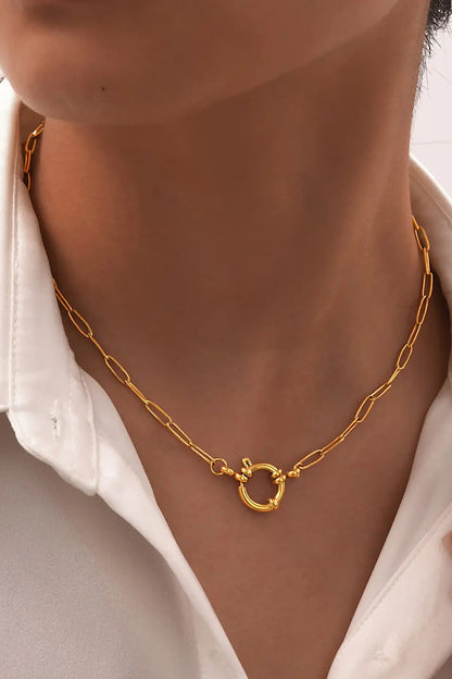 Circle 18k Stainless Steel Necklace