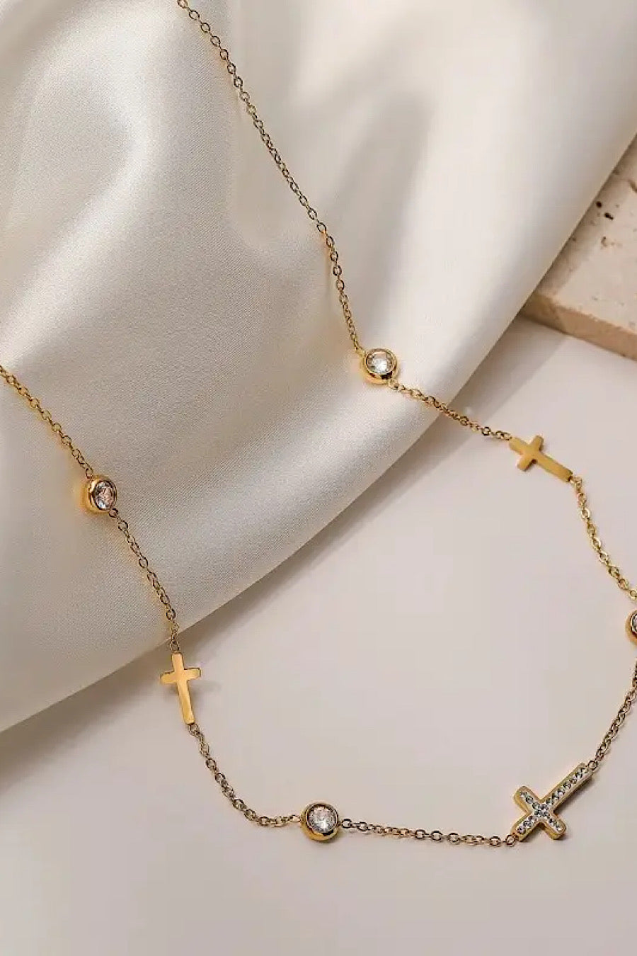 Multi Cross Necklace in Gold or Silver