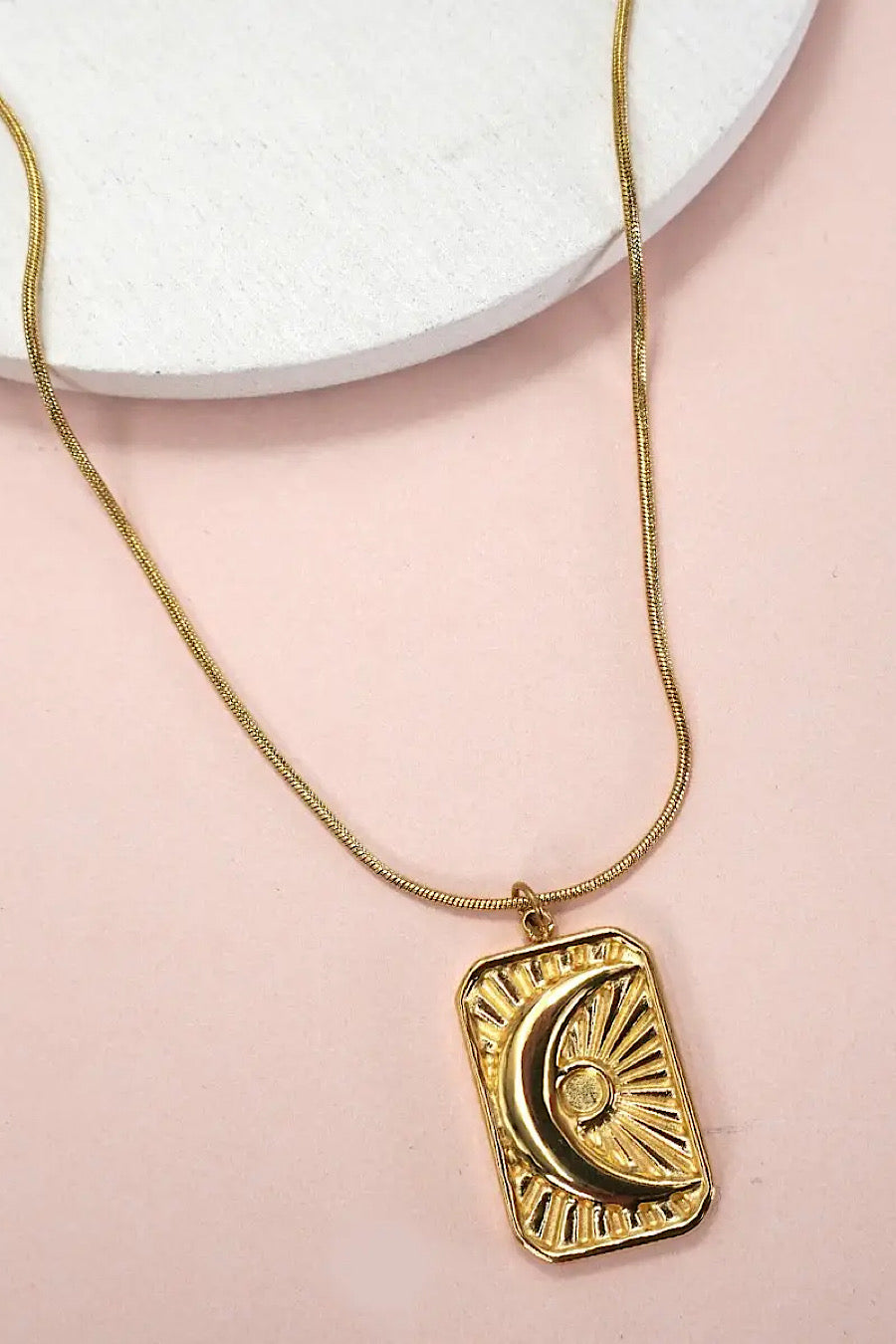 Free Moon Pendant Necklace Gold