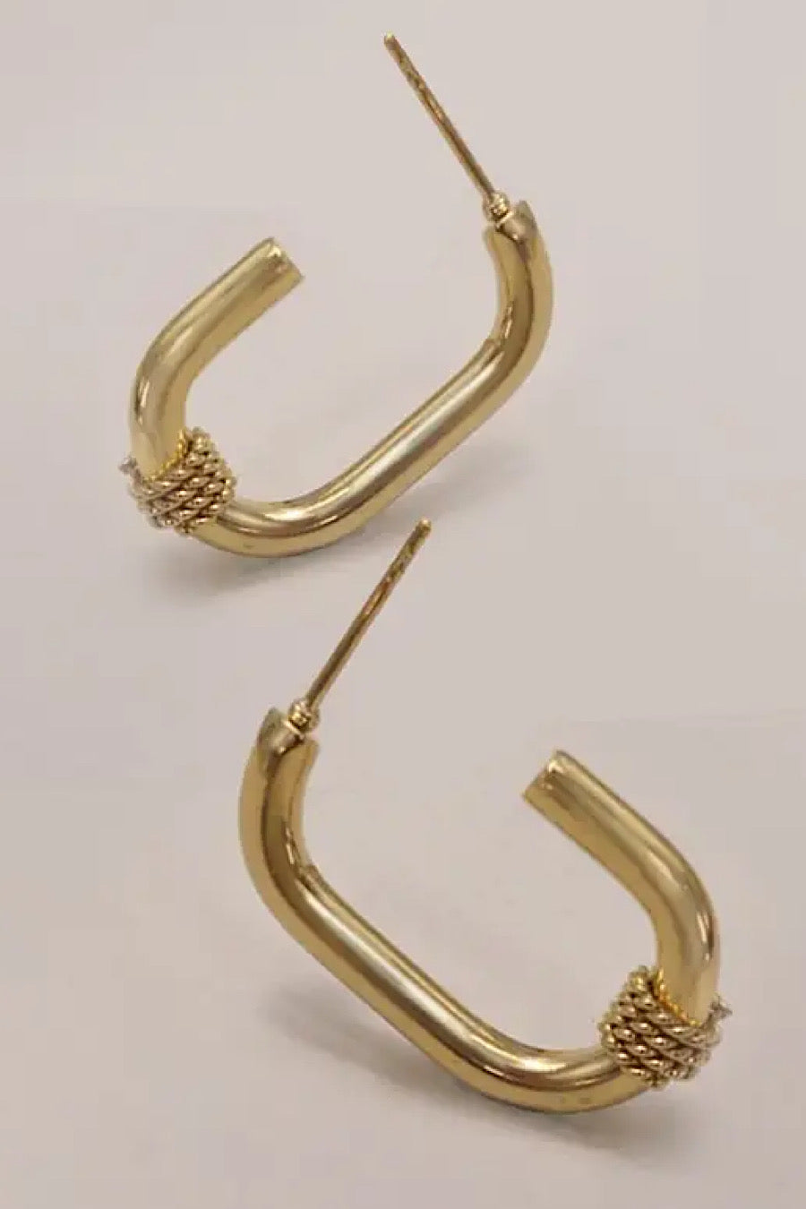U Shaped Hoop Earrings in Gold