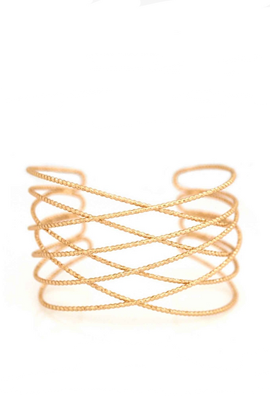 Gold Wire Cuff Bracelet