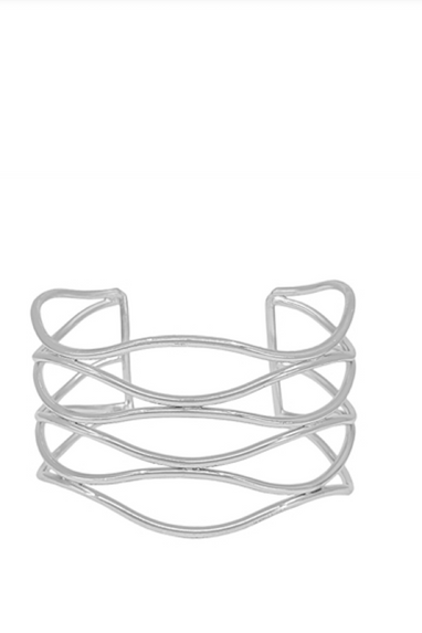 Matte Silver Wire Cuff Bracelet