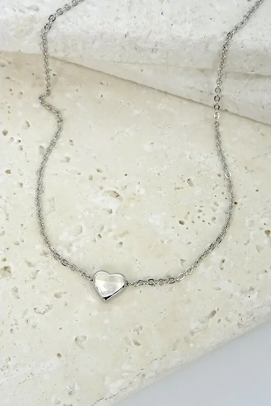 Mini Heart Necklace in Silver