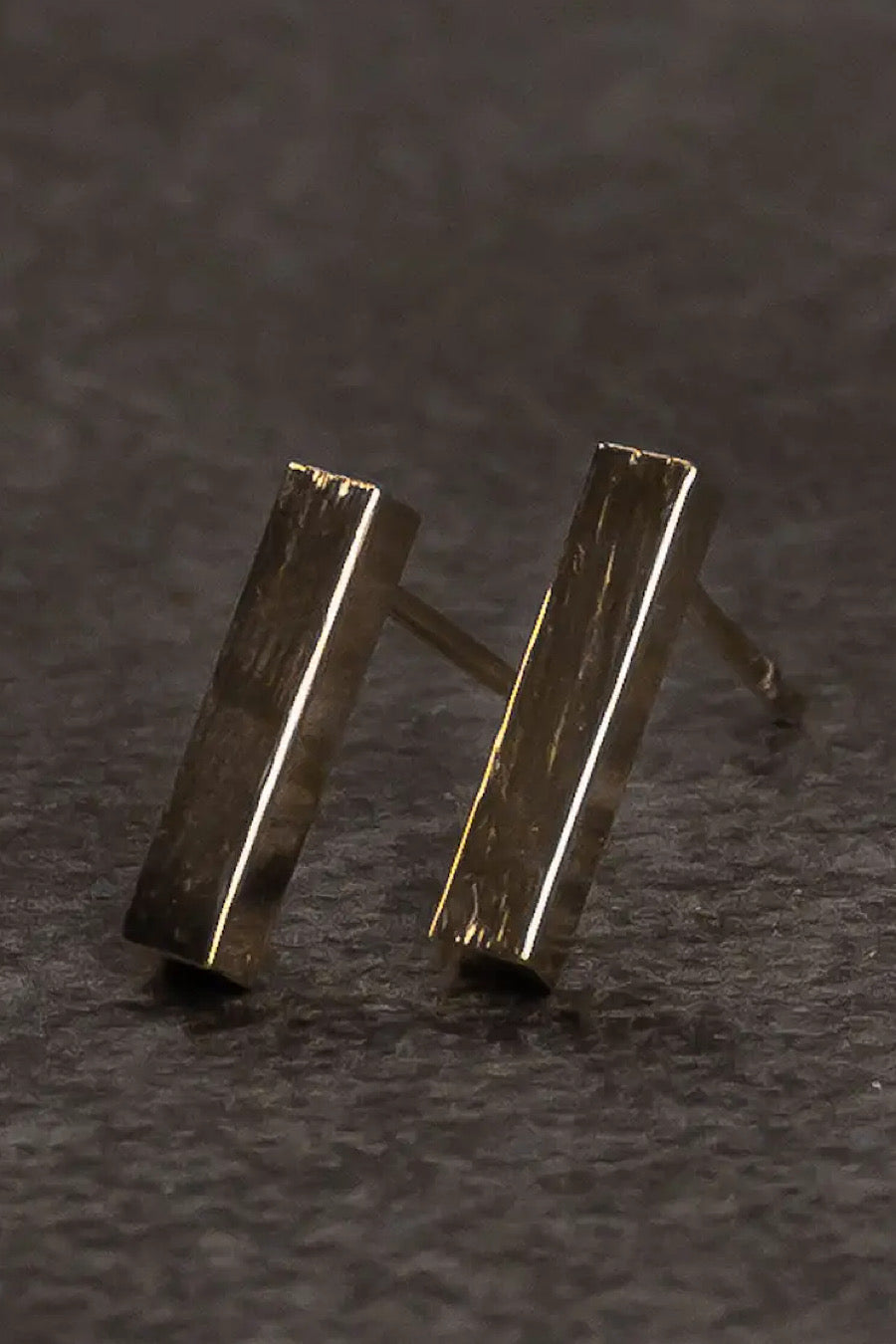 Gold Bar Stud Earrings