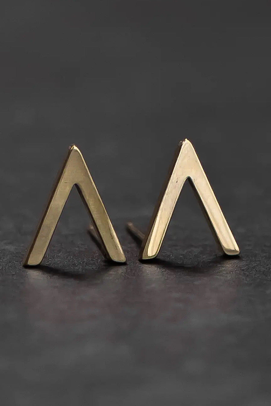 Gold V Stud Earrings