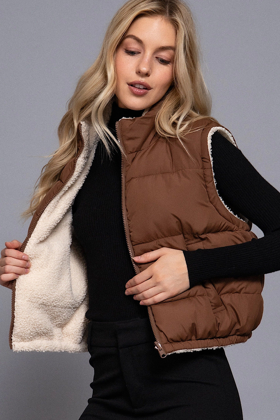 Peaks &amp; Valleys Reversible Puffer Vest