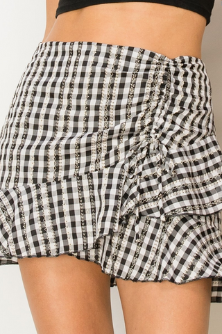 Off to the Races Checkered Skirt