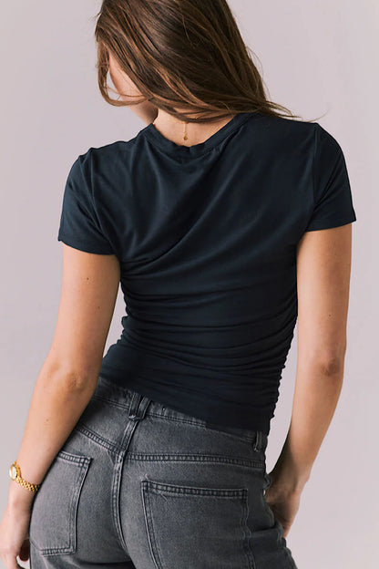 Chaser Brand Louiss Ruched Tee Black