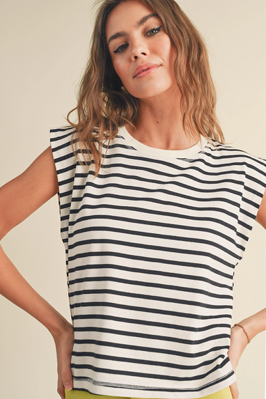 Kai Striped Top White & Black