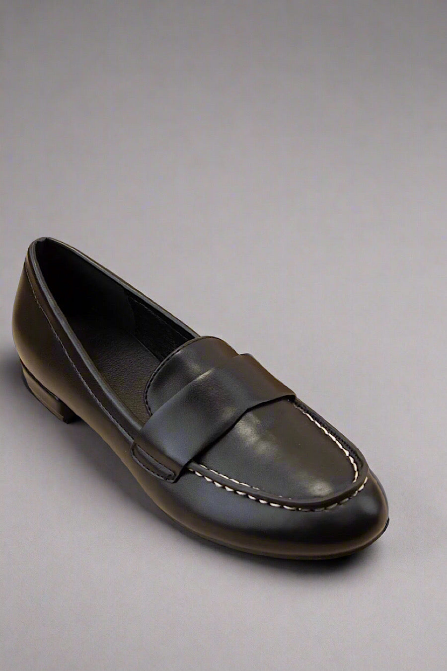 Mirella Slip On Black Loafer Shoes