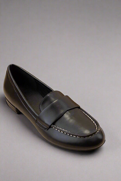 Mirella Slip On Black Loafer Shoes