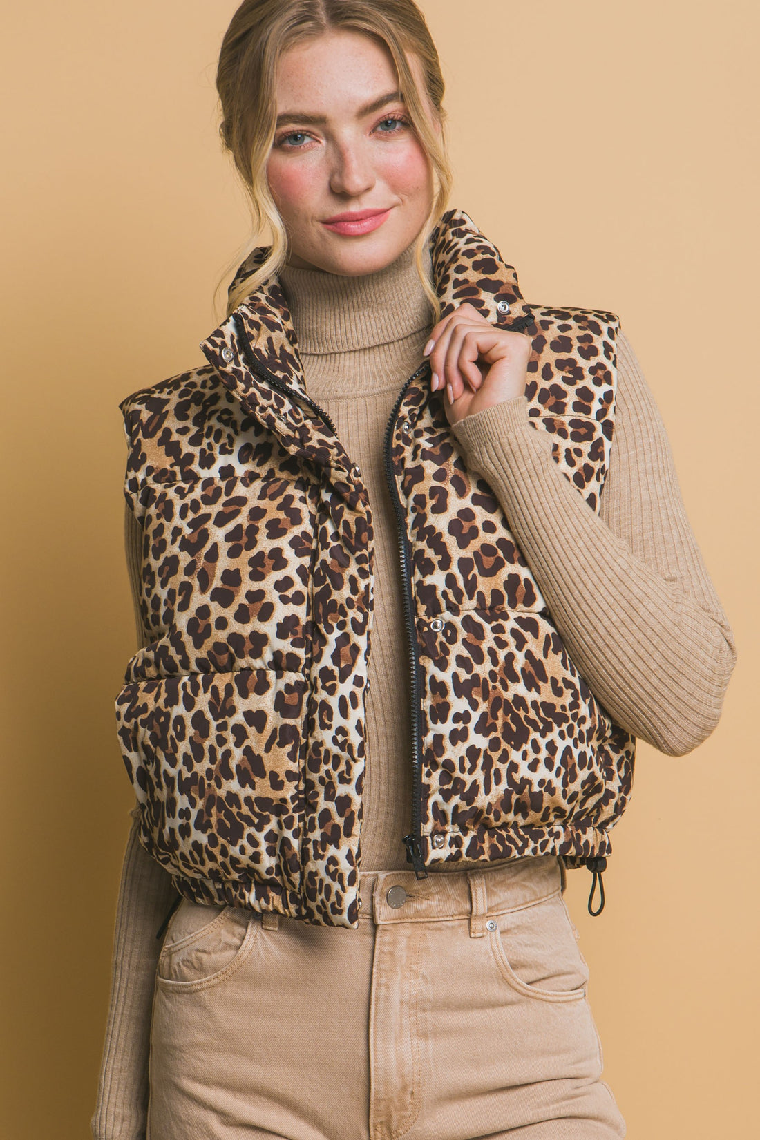 Theo Leopard Print Puffer Vest