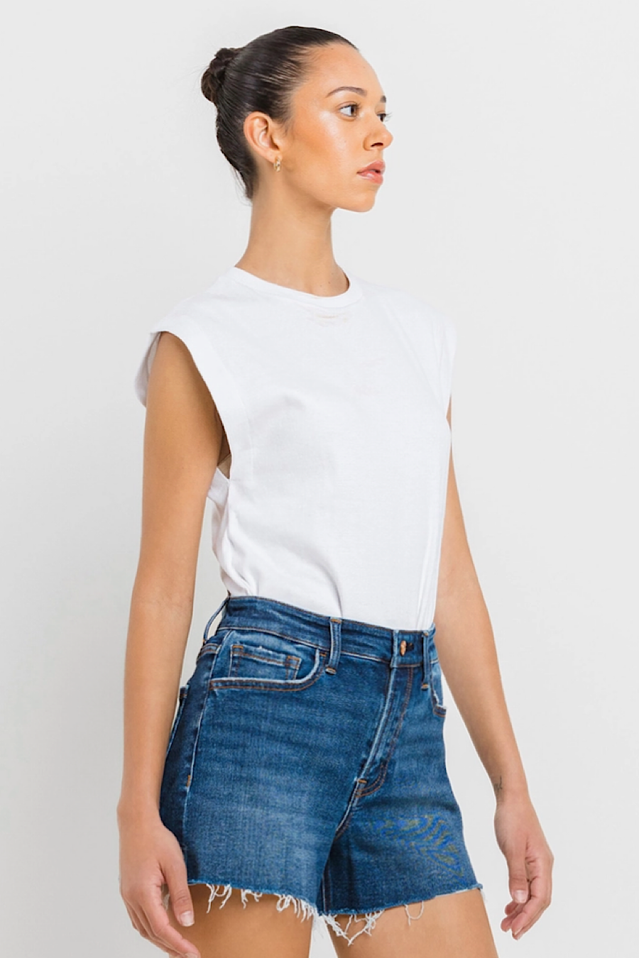Swerve High Rise Denim Shorts