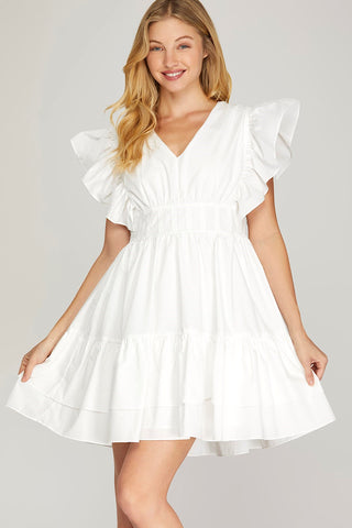 It’s A Date Ruffled Dress White