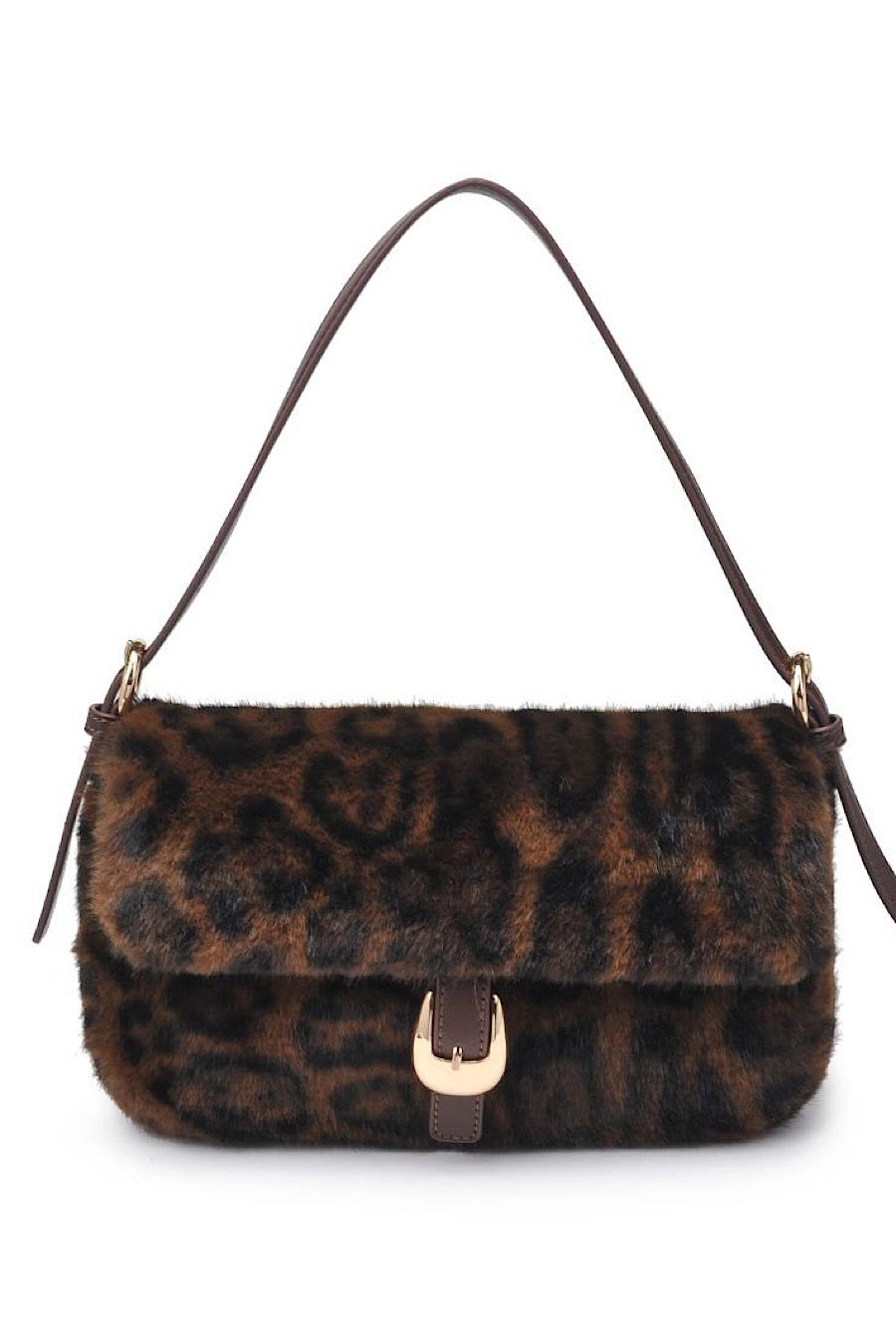 Gloria Leopard Baguette Bag