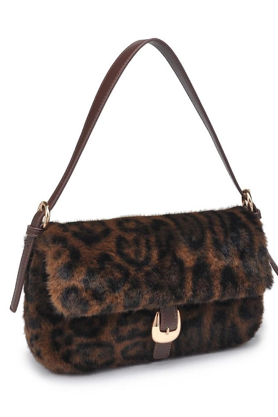 Gloria Leopard Baguette Bag