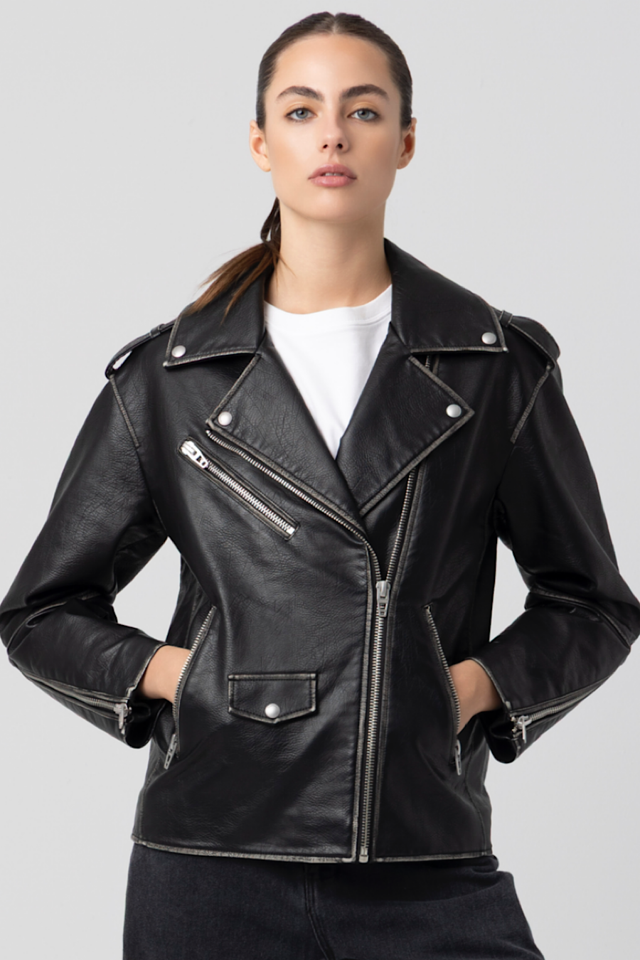 Blank NYC In Between Black Moto Jacket