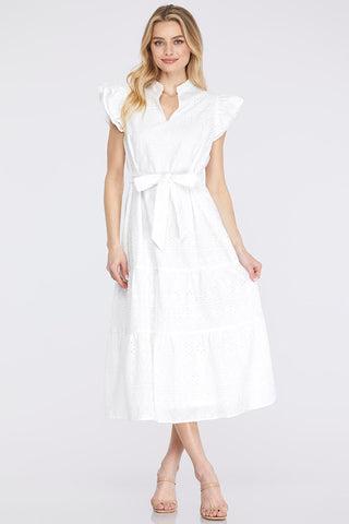 Charlie Eyelet Lace White Dress
