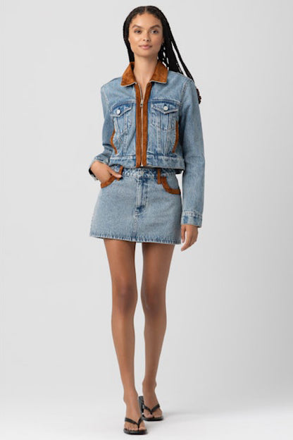 Blank NYC Rodeo Drive Suede &amp; Denim Jacket