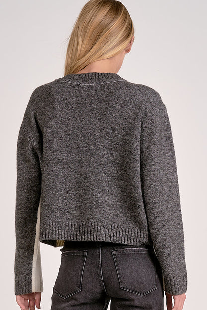 Pick a Side Double Sided Sweater Grey/White