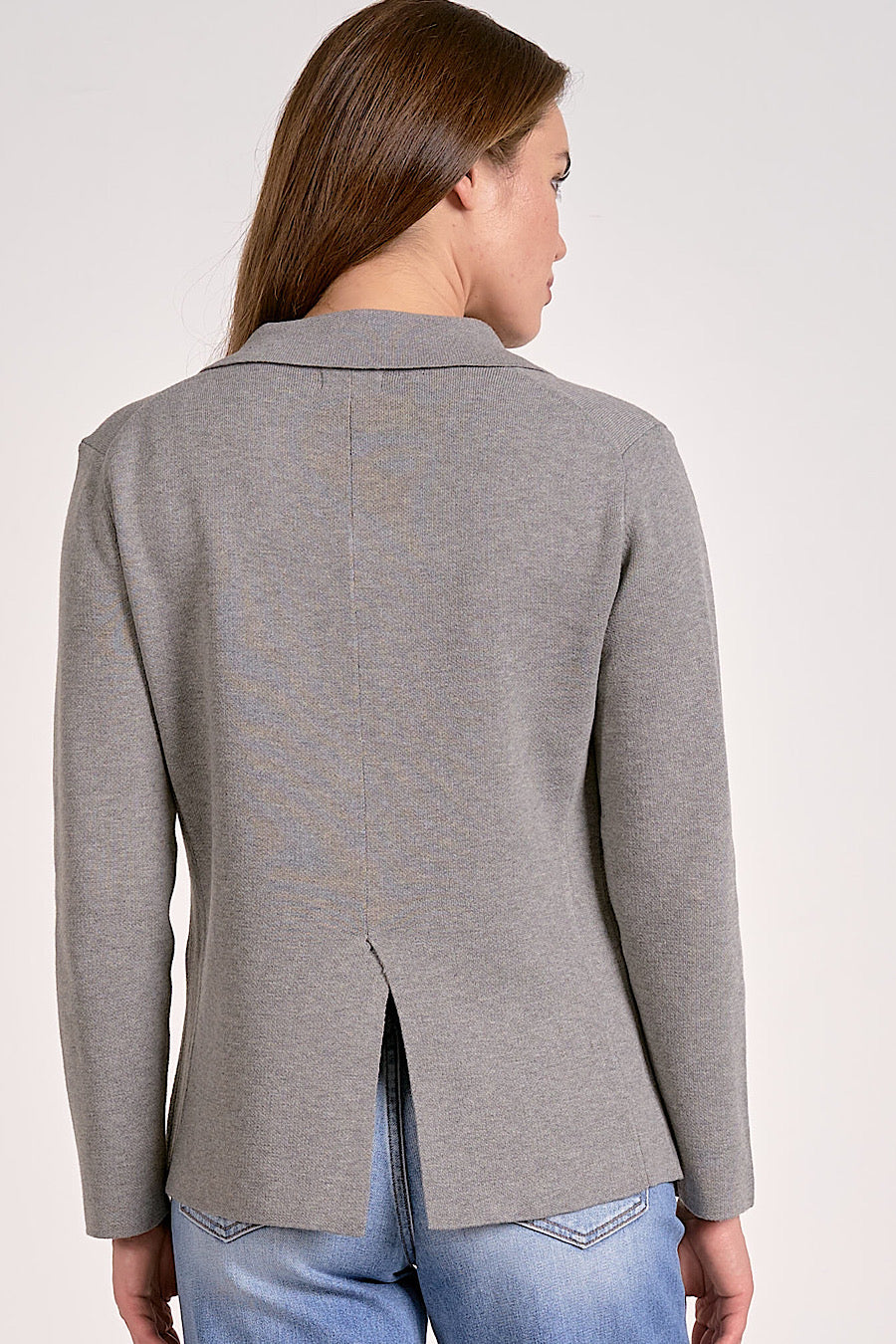 Cooper Knit Cardigan Blazer in Grey